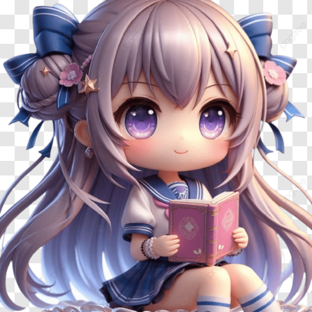 Digital Cute Anime Chibi Girl Fashion Enchanting Characters ...