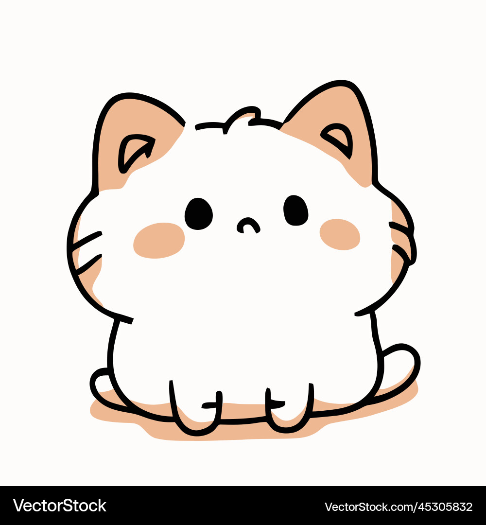 Cute cat kawaii chibi drawing style Royalty Free Vector