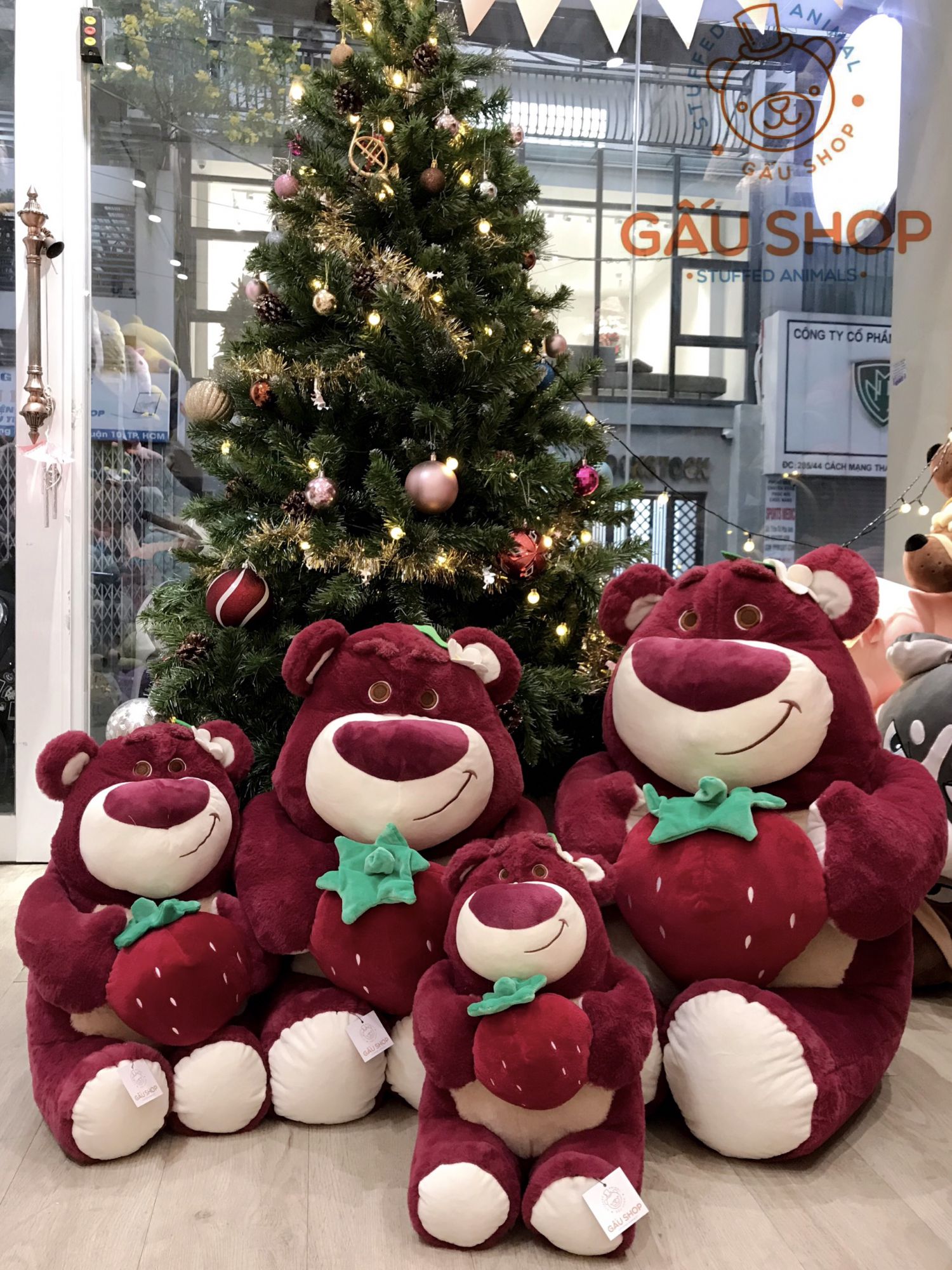 Gấu dâu Lotso ngồi lông dài