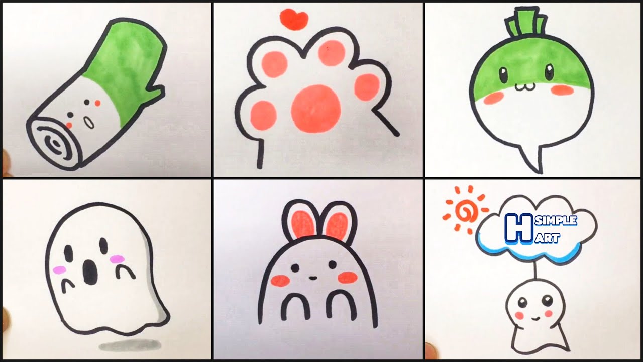 Vẽ hình cute đáng yêu, Vẽ tranh thư giãn mỗi ngày | Draw so cute #116