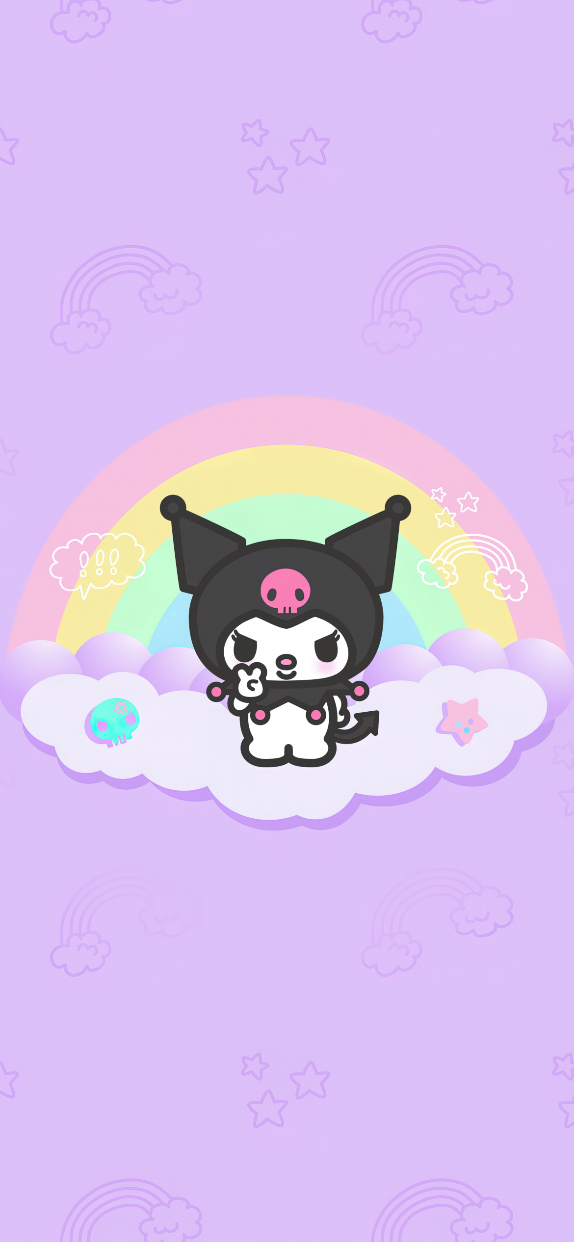 Kuromi Wallpaper 4K, Hello Kitty, Black jester hat