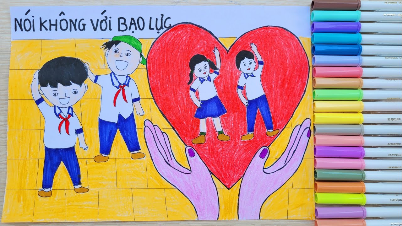 Vẽ Tranh Phòng Chống Bạo Lực Học Đường| Vẽ Bạo Lực Học Đường | Vân Handmade