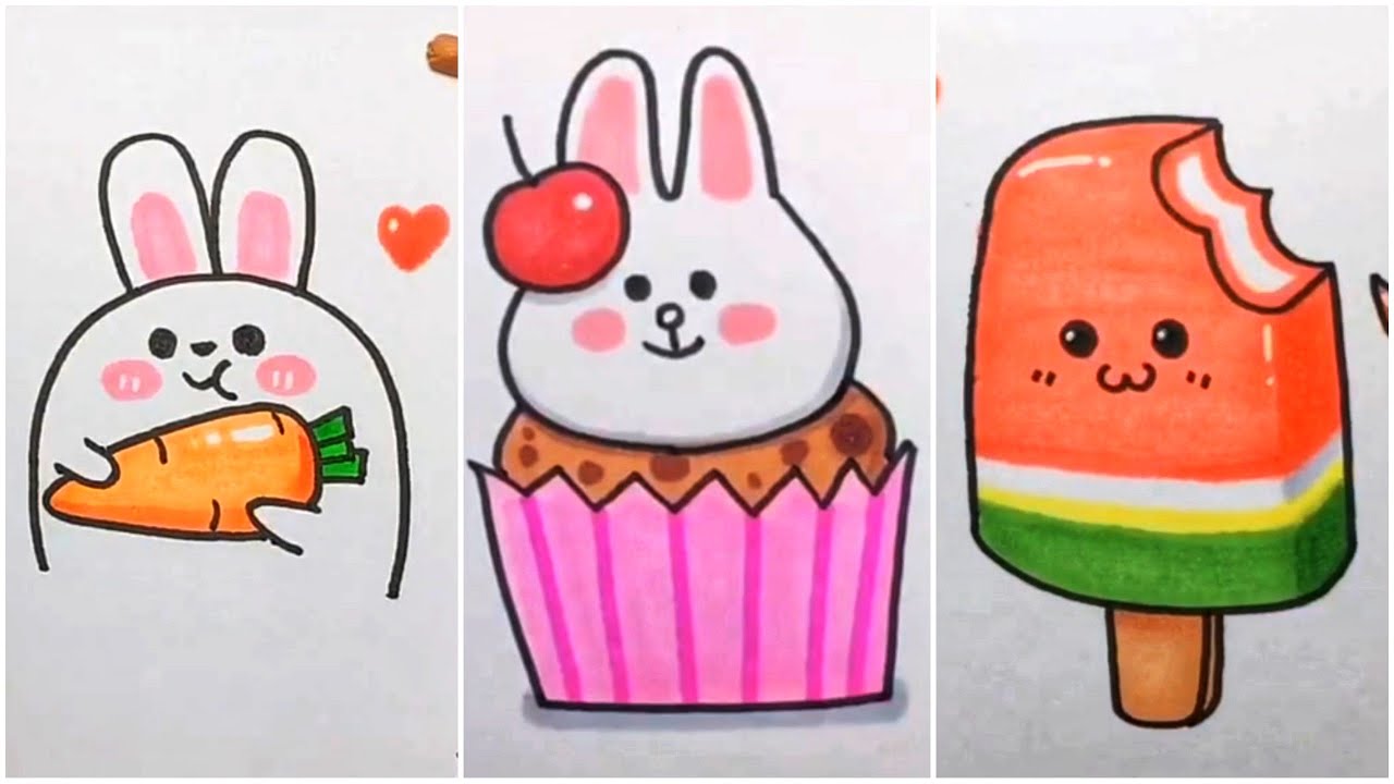 Vẽ hình cute đáng yêu, Những hình vẽ siêu cute | Cute drawing pictures